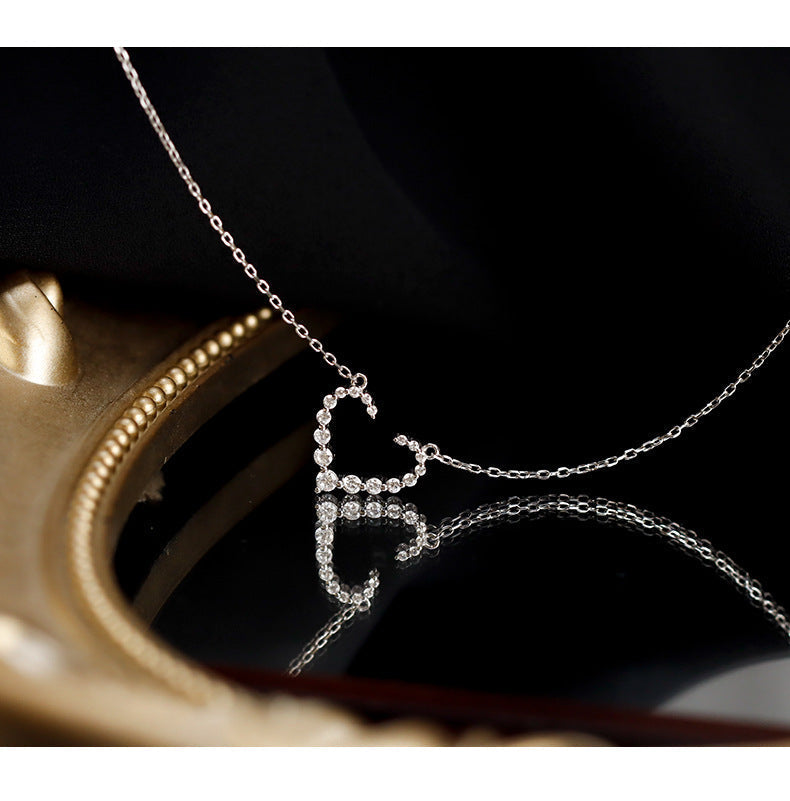 Buy Sparkling Open Heart Necklace - 925 Sterling Silver - Necklaces at Presentopia - View 7