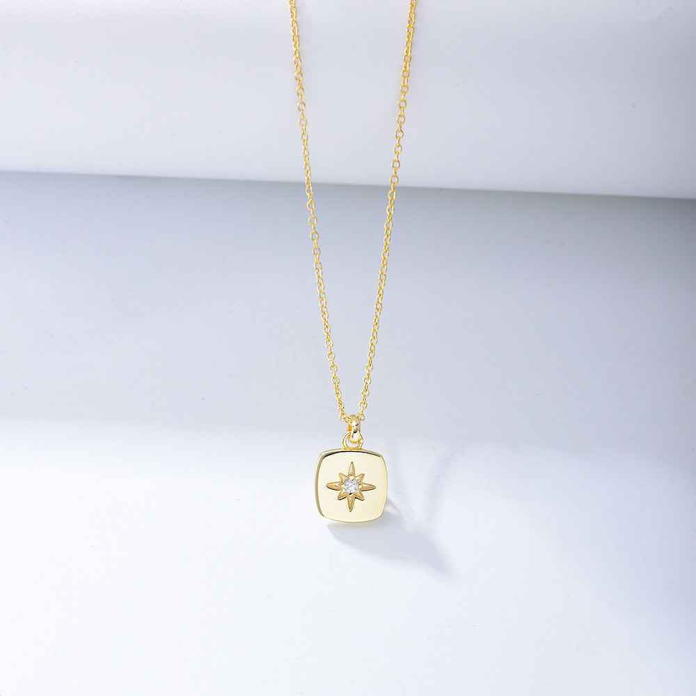 Starburst Compass Pendant Necklace - Gold Plated 925 Sterling Silver - Photo 15 | Pinky Promise