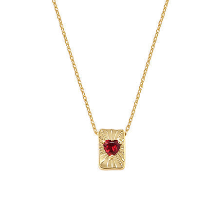 Buy Sunburst Heart Tag Necklace - Gold Plated 925 Sterling Silver - Necklaces at Presentopia - View 7