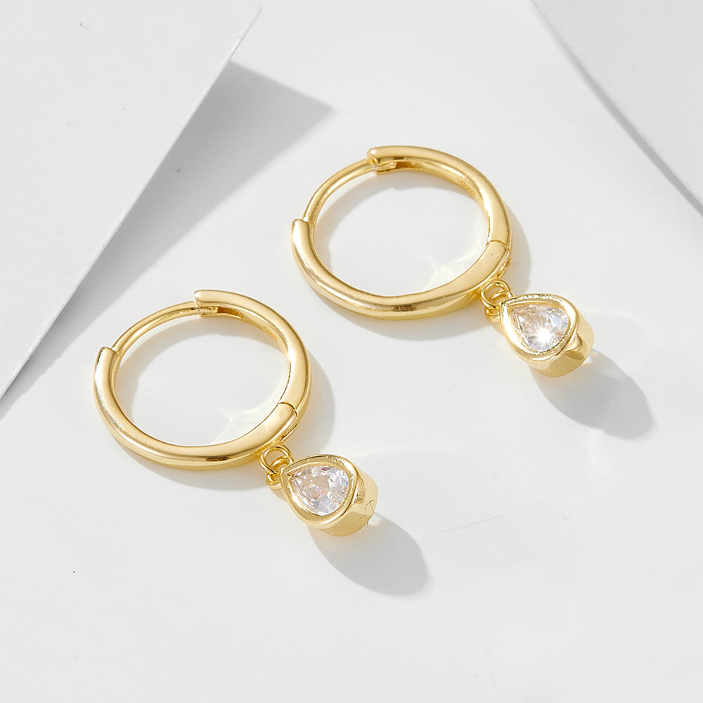 Teardrop Zircon Hoop Earrings - 925 Sterling Silver - Photo 10 | Pinky Promise