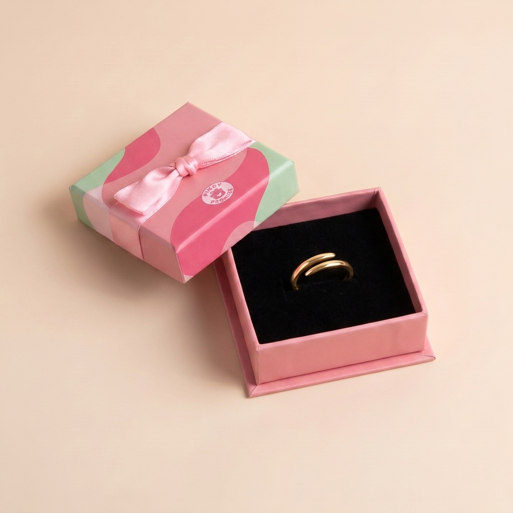 Wraparound Spiral Ring – 925 Sterling Silver, Gold Plated - Close Up | Pinky Promise