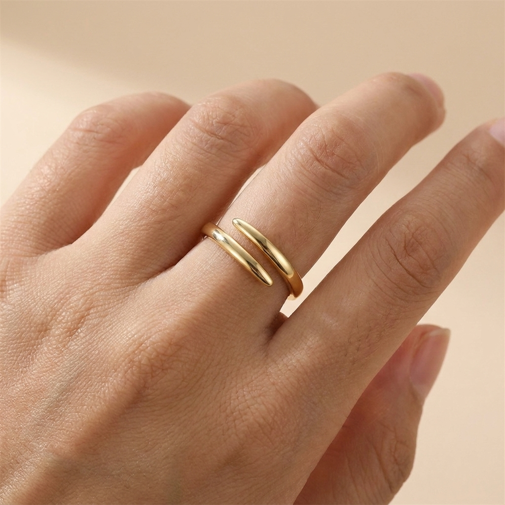 Buy Wraparound Spiral Ring – 925 Sterling Silver, Gold Plated - Rings at Presentopia - View 2