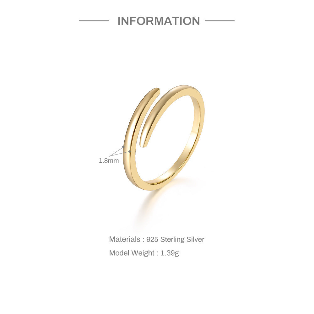 Buy Wraparound Spiral Ring – 925 Sterling Silver, Gold Plated - Rings at Presentopia - View 4
