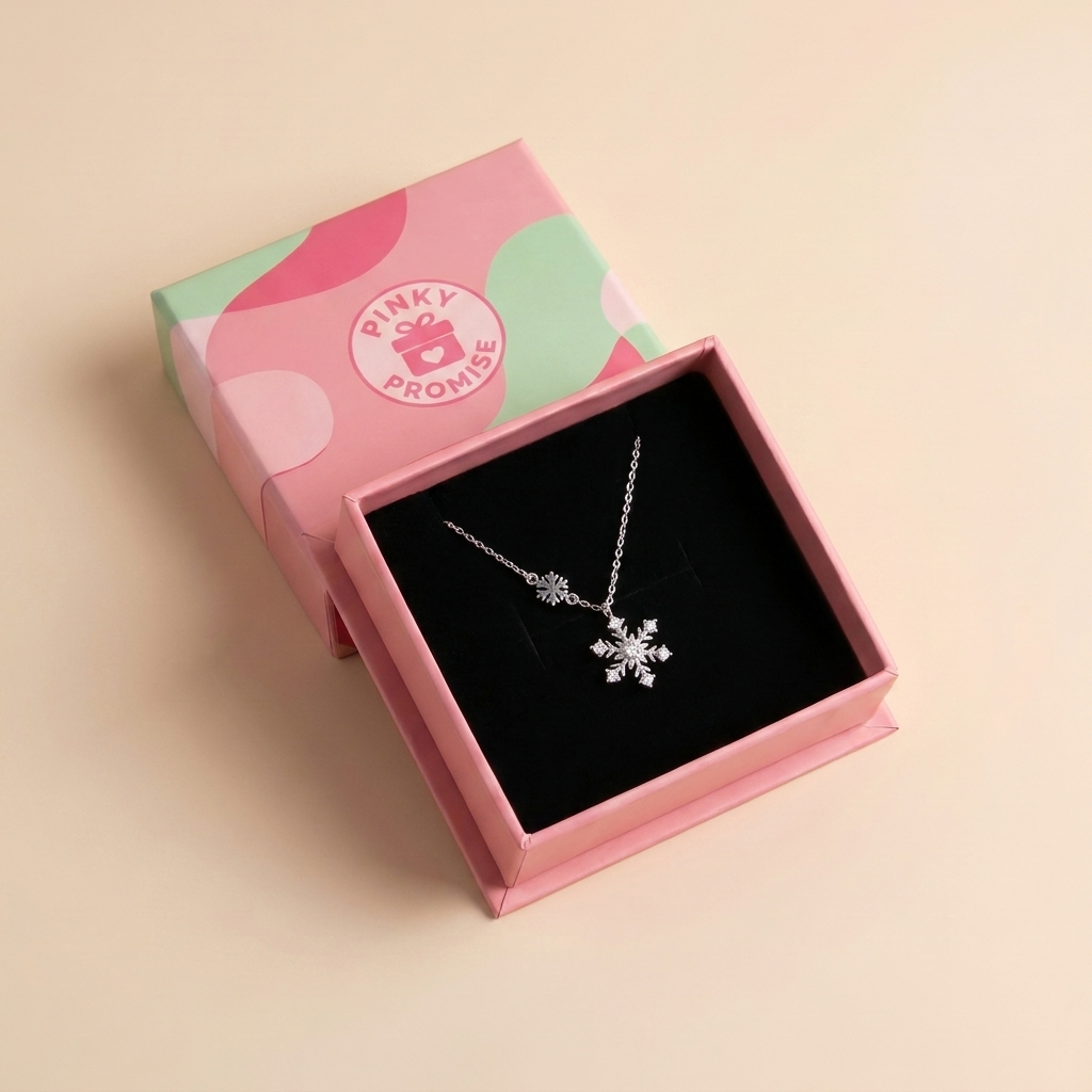 Zircon Snowflake Pendant Necklace – 925 Sterling Silver | Pinky Promise